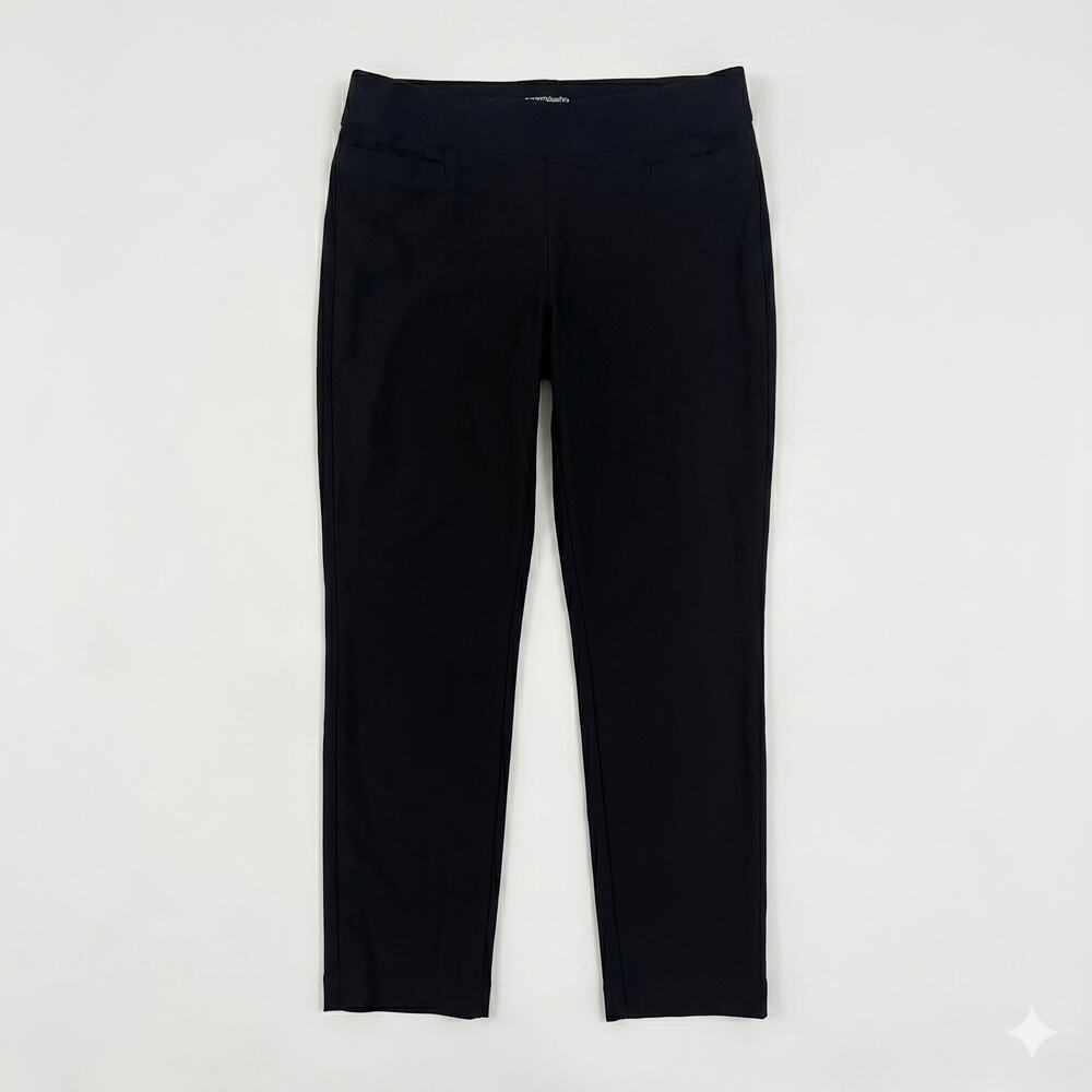 Liz Claiborne Career Petite 12P Black Dress Pants Rayon Nylon Spandex